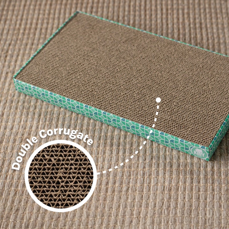 Kitty City XL Wide Corrugate Cat Scratchers 3 Pieces, Cat Scratching, Cat Scratch Pad, Door Clips, Furniture Protectors from Cat Scratching - Image 3